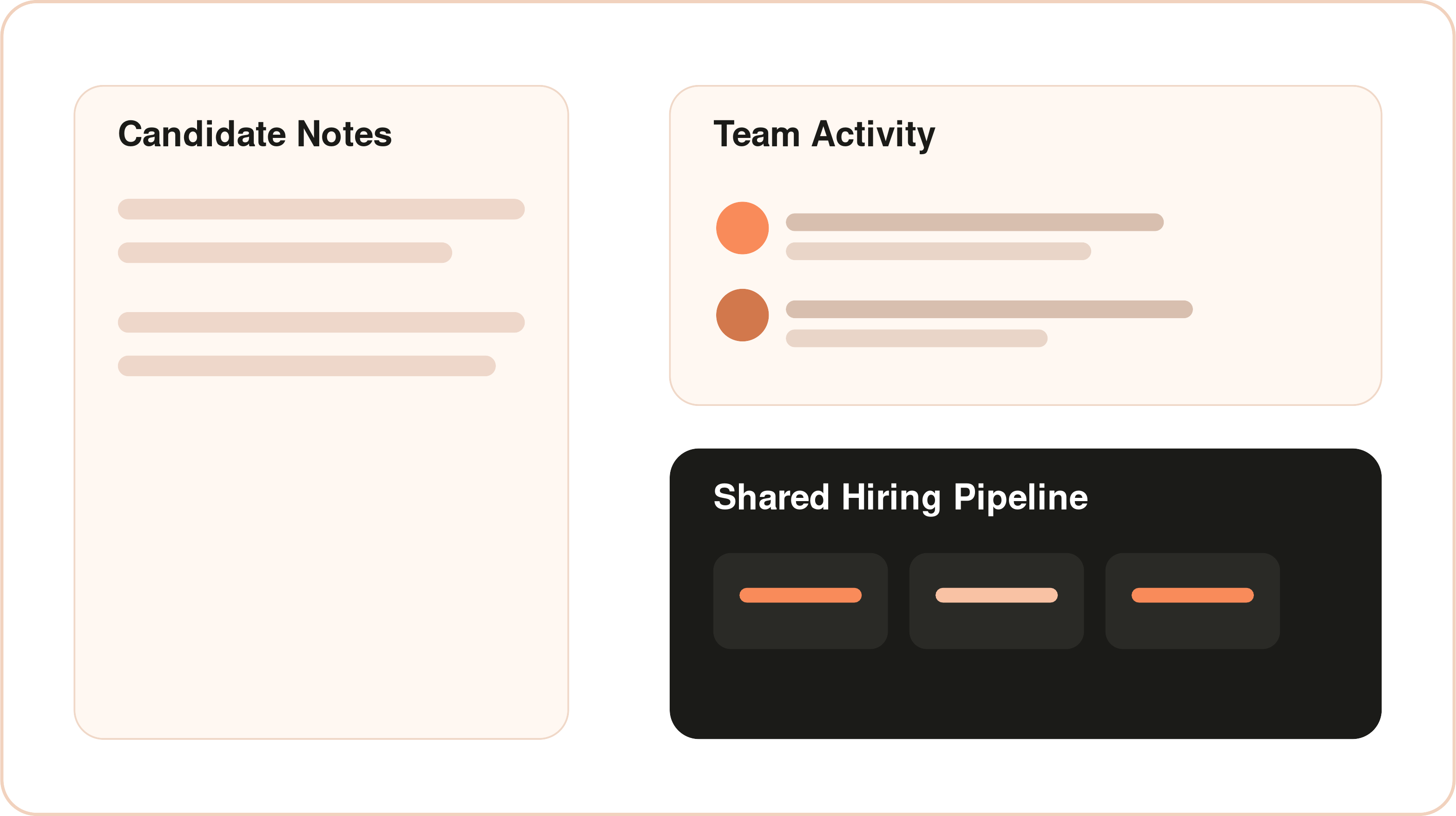Team collaboration timeline for recruitment review